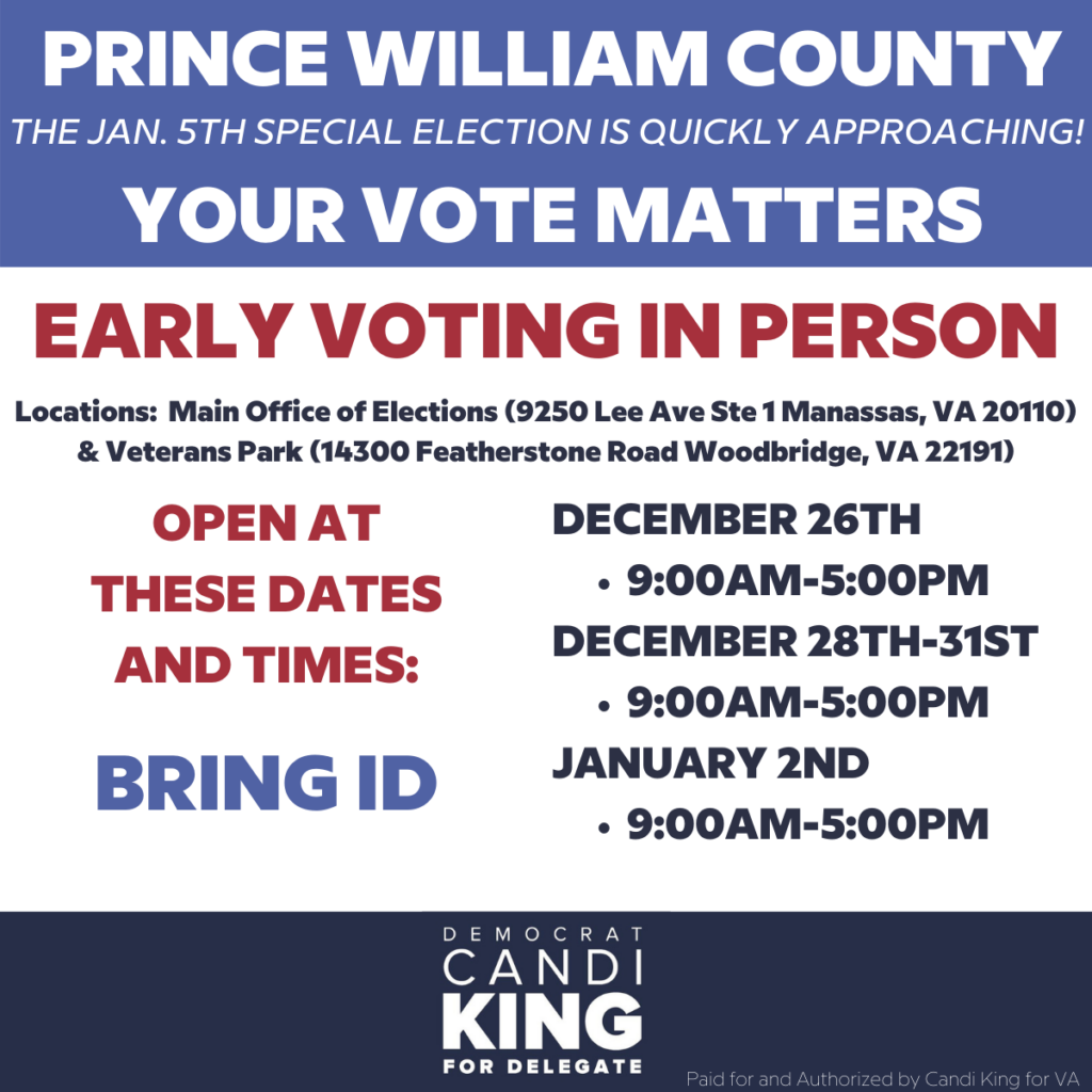 Prince William County Early Election Candi King