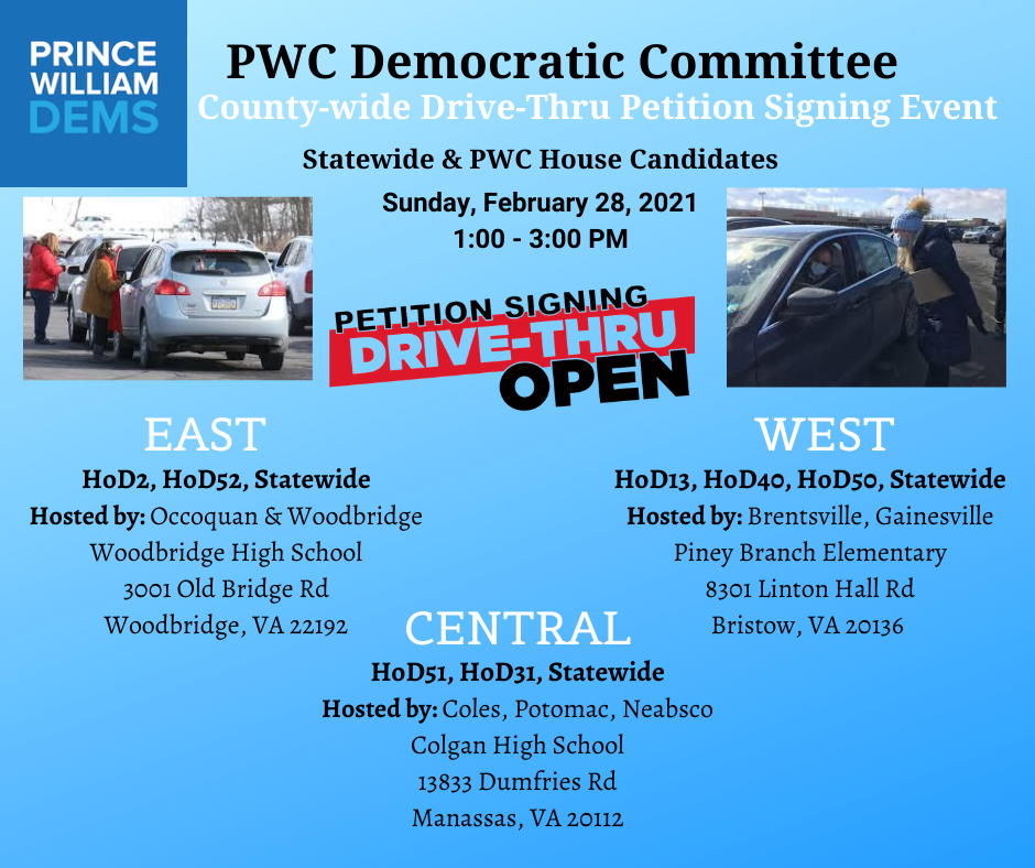 2021 Prince William County Democratic Committee Drive Thru Petition
