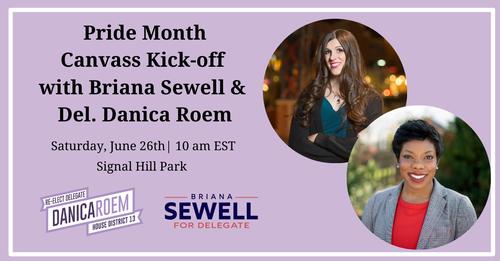 Pride Month Canvass Kick-Off with Briana Sewell and Delegate Danica Roem
