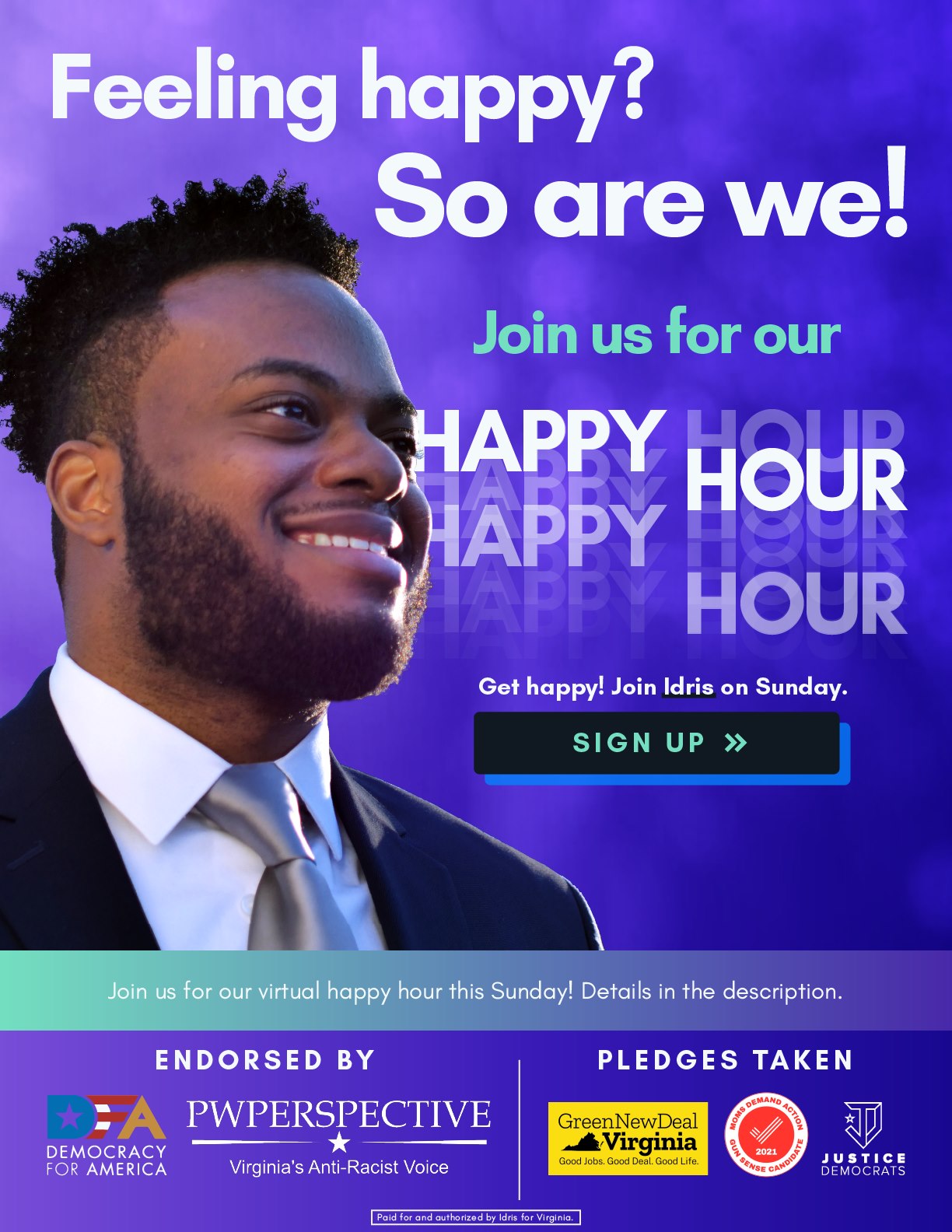 Join Idris for Happy Hour