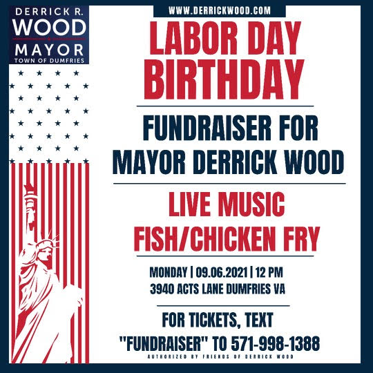 Labor Day Birthday Fundraiser for Mayor Derrick Wood