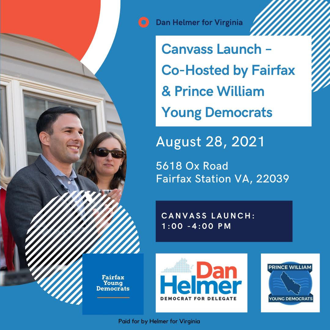 Dan Helmer for Virginia Canvass Launch Co-Hosted by Prince William and Fairfax Young Democrats