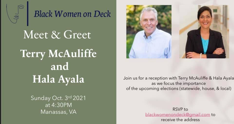 Terry McAuliffe and Hala Ayala Meet and Greet