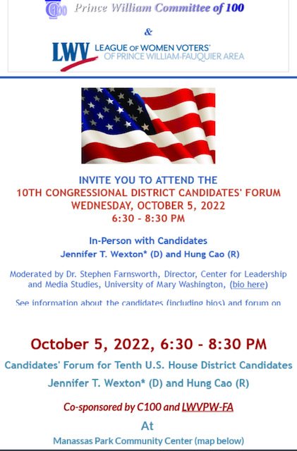 2022 Women League of Voters 10th CD Candidates Forum