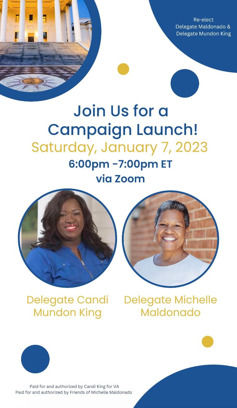 2023 Delegate Candi King and Michelle Maldonado Campaign Launch