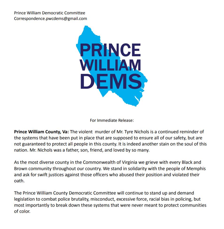 Prince William County Democratic Statement