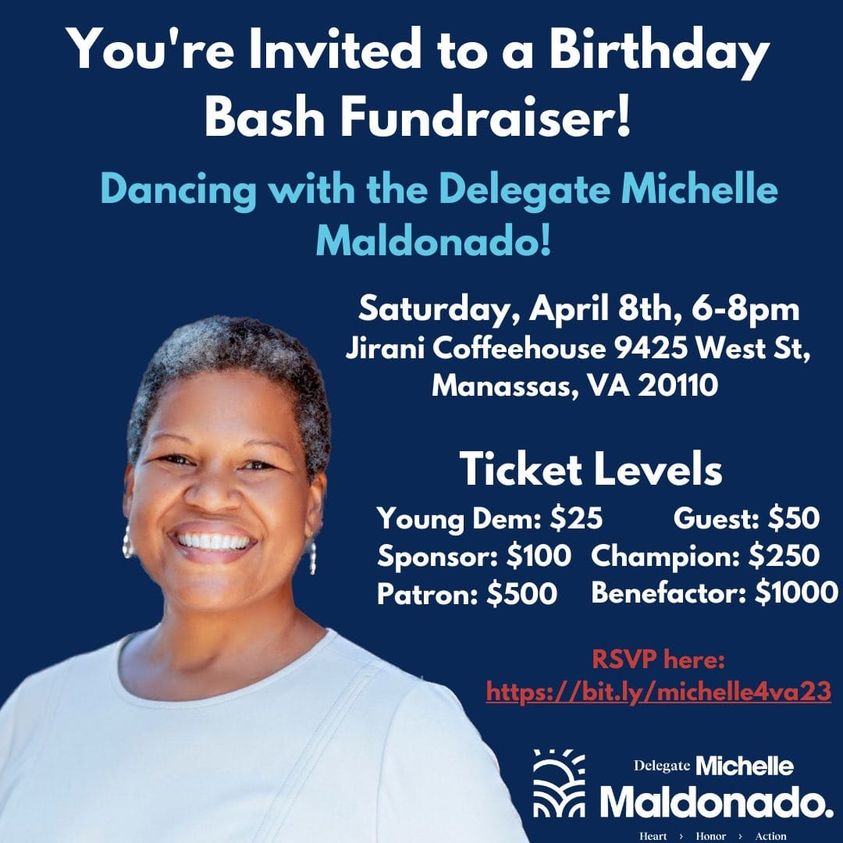 You're invited to Delegate Michelle Maldonado Birthday Bash Fundraiser