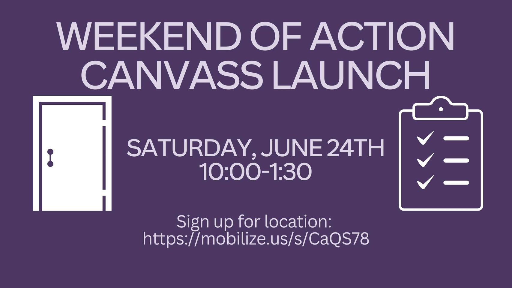 2023 Weekend of Action Canvass Launch