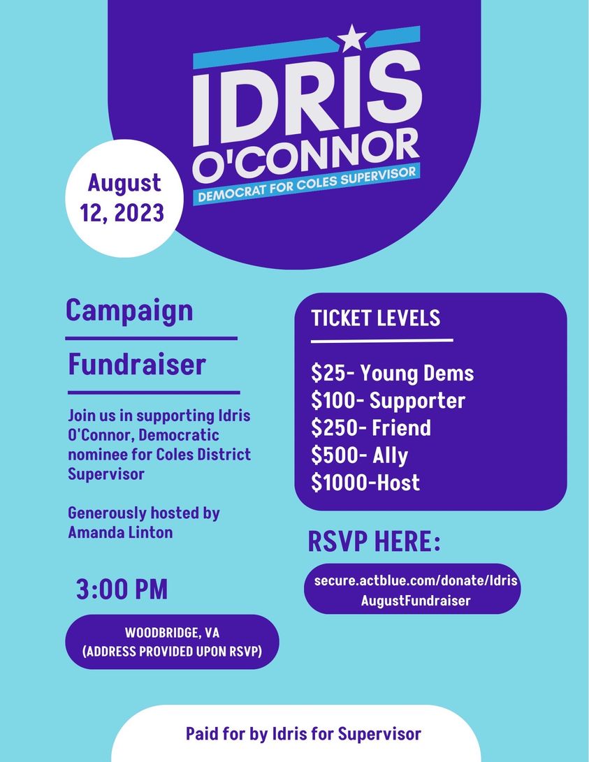 Idris OConnor Campaign Fundraiser
