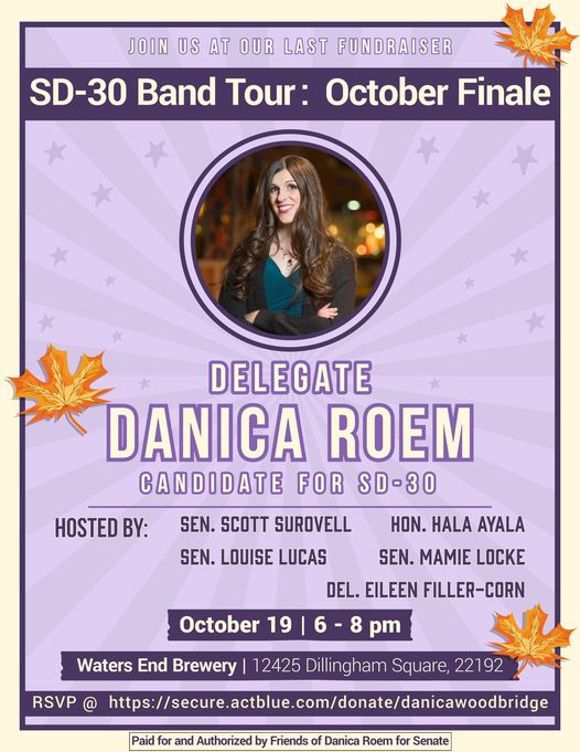 Join Danica Roem October Finale Fundraiser