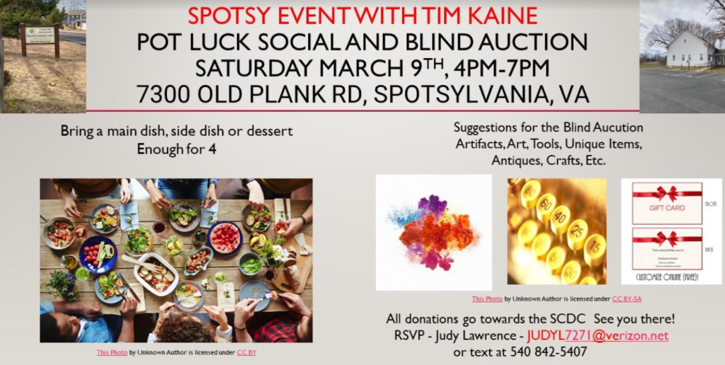 Spotsy Pot Luck Event With Time Kaine