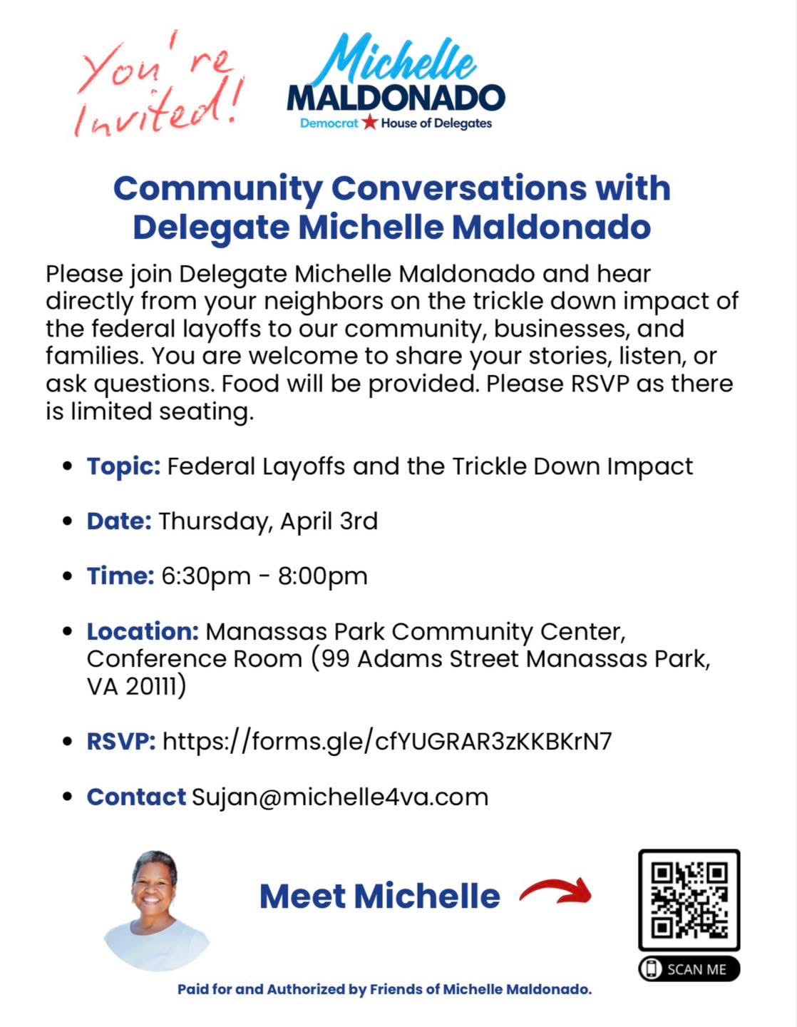Community Conversation with Delegate Michelle Maldonado