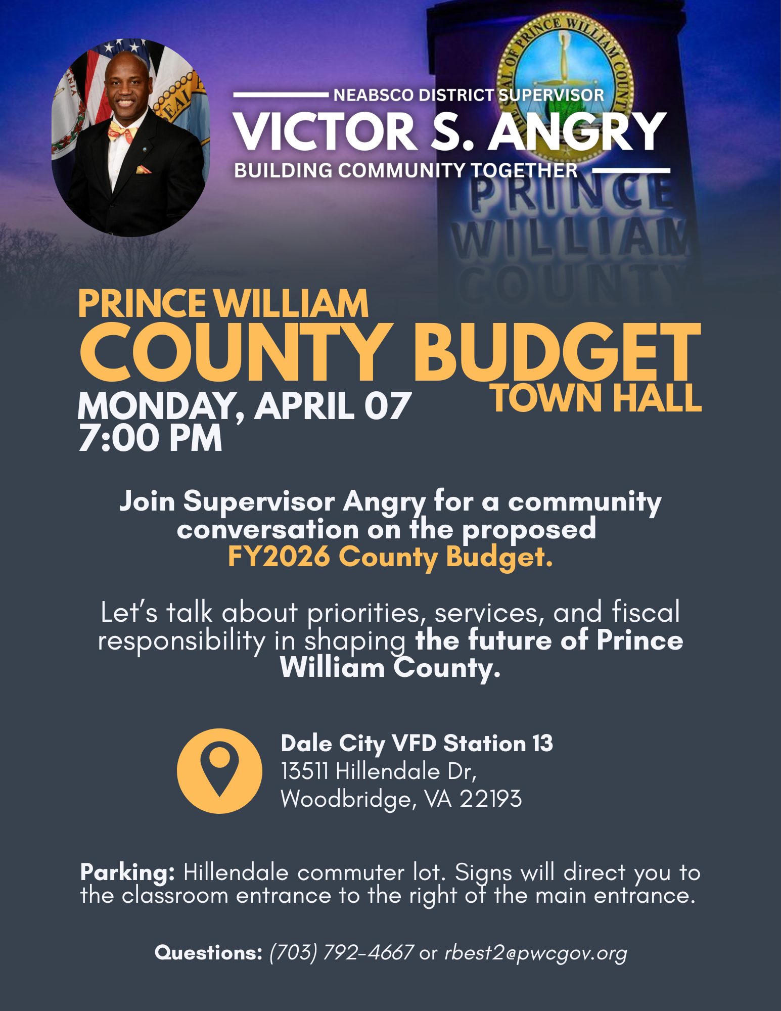 Join Supervisor Angry for a Community Conversation On The Proposed FY26 County Budget