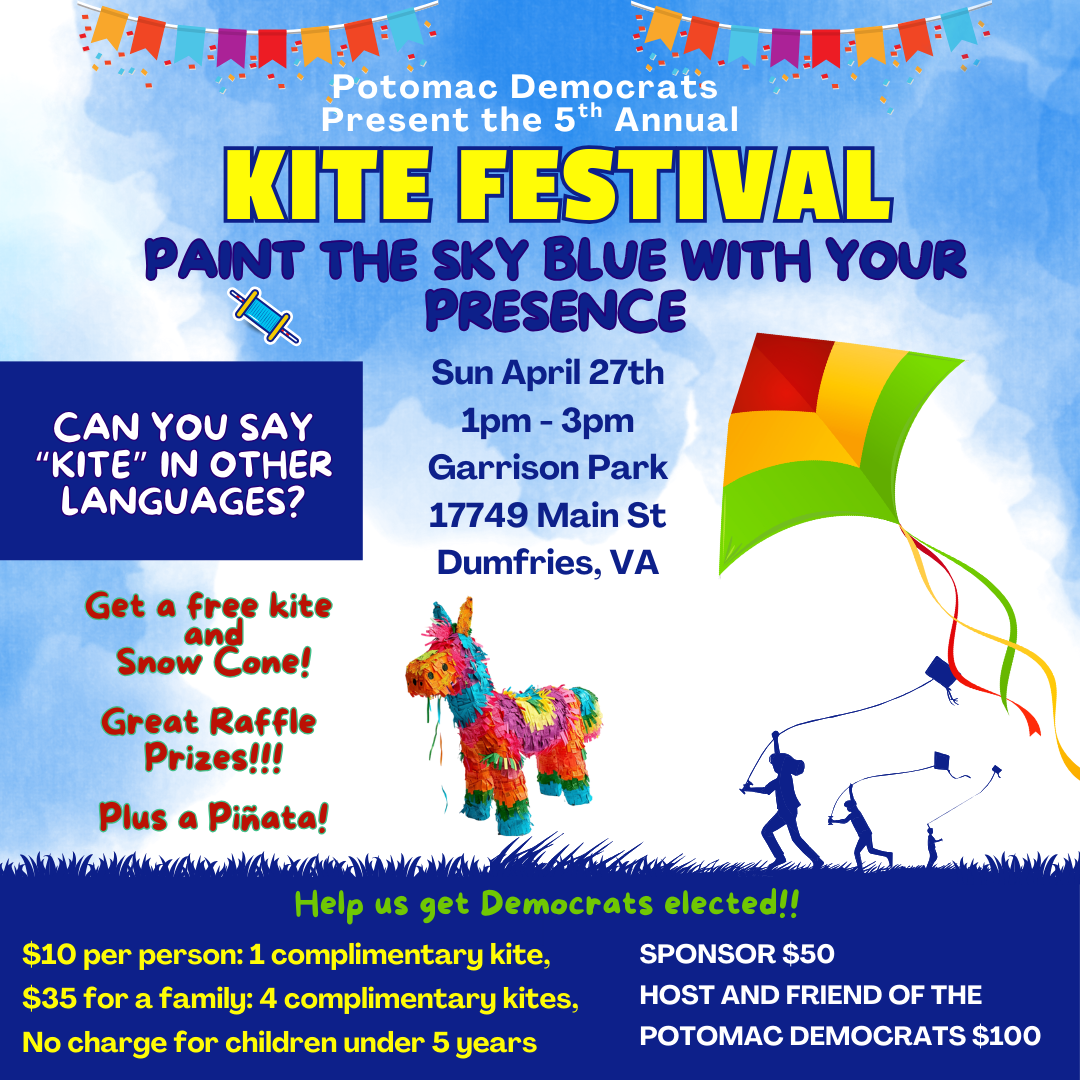 Potomac Democrats Presents 5th Annual Kite Festival